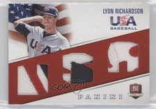 2015 Panini USA Baseball Team Jerseys Prime /35 Lyon Richardson #18 00gy