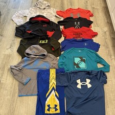 Lot Of 11 Under Armour T-shirts - Sweat Shirt Hoodie Shorts- Boys X Large XL
