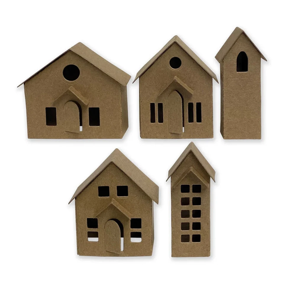 Paper Village Mini House Sizzix Thinlits Thin Metal Die Set Tim Holtz 664741 NEW - Image 2 of 4