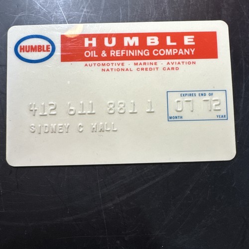 Vintage Humble Enco Sohio Standard Gas Oil Service Station Credit Card 1972