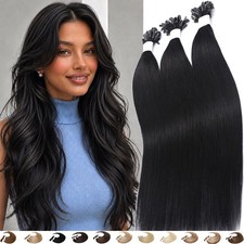 Hot Nail U Tip Thick 1g/s Russian Remy Real Human Hair Extensions Keratin Bonds