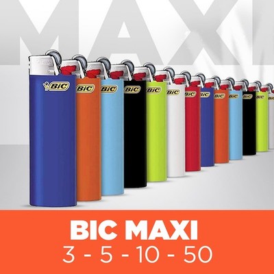 BIC Maxi Original Feuerzeuge 3 - 5 - 10 oder 50 Stück Einwegfeuerzeug