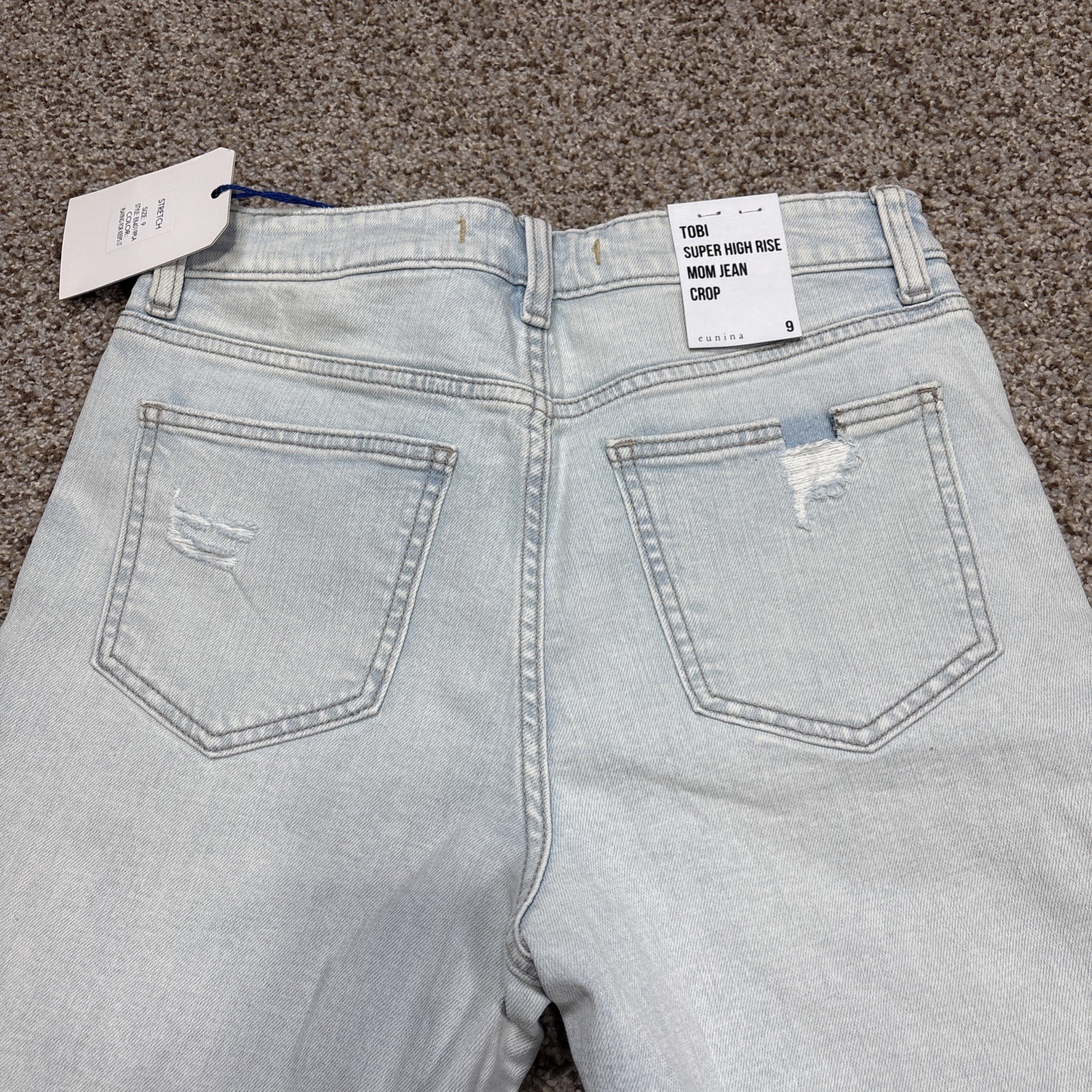 Eunina Womens Tobi Super High Rise Distressed Mom Jeans Size 9 Fits 29 X 25.5 - View 16