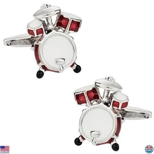 Stylish Drum Kit Cufflinks for Men - Ideal Gift for Music Lovers in Elegant Box