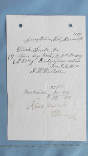 1884 Georgetown Colorado Miners Colorado Central Mine $3 Per Day Payment Invoice