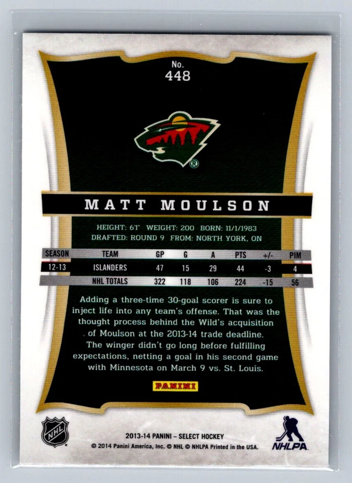 2013-14 Panini Rookie Anthology #448 Matt Moulson New York Islanders - Image 2 of 2
