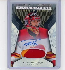 2025-26 Black Diamond Hockey DIAMOND STARS AUTO PATCH #15/25 FLAMES Dustin Wolf