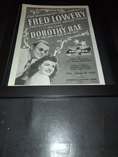 Fred Lowery Dorothy Rae Rare Original 1946 Columbia Records Promo Ad Framed