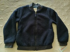 Cat  Jack Children's Kid's Blue Fleece Lined Plush Zip Front Jacket  M 7/8