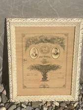 Antique Civil War Era 1868 Marriage Certificate Framed 23.5x18.5in *RARE*