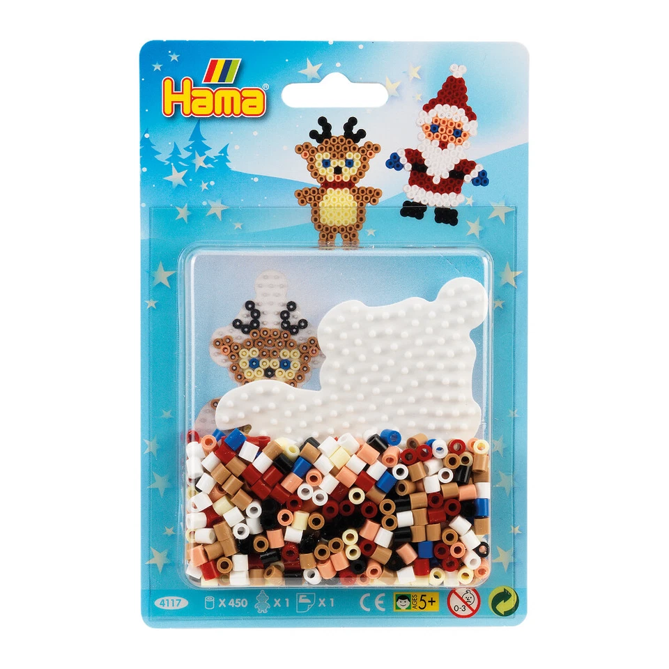 Christmas Hama Beads Blister Pack Gift Set Kit Boys Girls Pegboards Peg Board