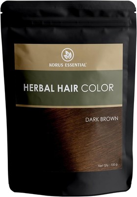 Korus Essential Kräuter- Haarfarbe Dunkelbraun Schatten für Herren & Damen 100gm