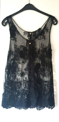 Sexy Top T-Shirt  TWIN SET  Simona Barbieri Spitze Strasssteine Gr.38/40 M NEU