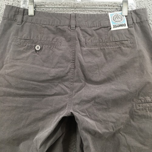 Mambo Chino Shorts Mens 34 (actual 35x10) Gray Cotton Mid Rise Flat Front Button - Picture 12 of 19