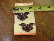 Vintage Red Plastic Hair Barrette Eagle Olive Branch Arrows Seal of USA NOS