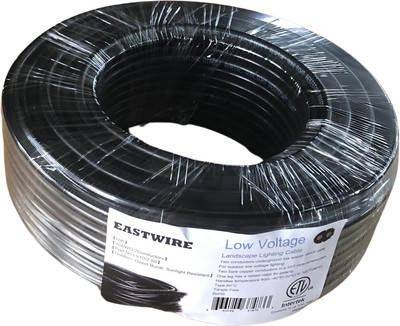 50Ft Black, 10Gauge Wire 2 Conductors, 10/2 Low Voltage Landscape Wire, Low Volt
