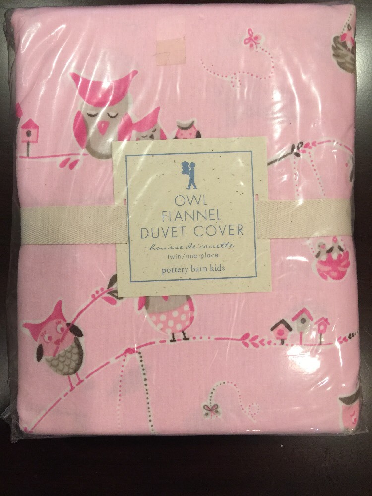 Pottery Barn Brooke Haley Owl Bird Bedding Set GUC 5% Organic Twin