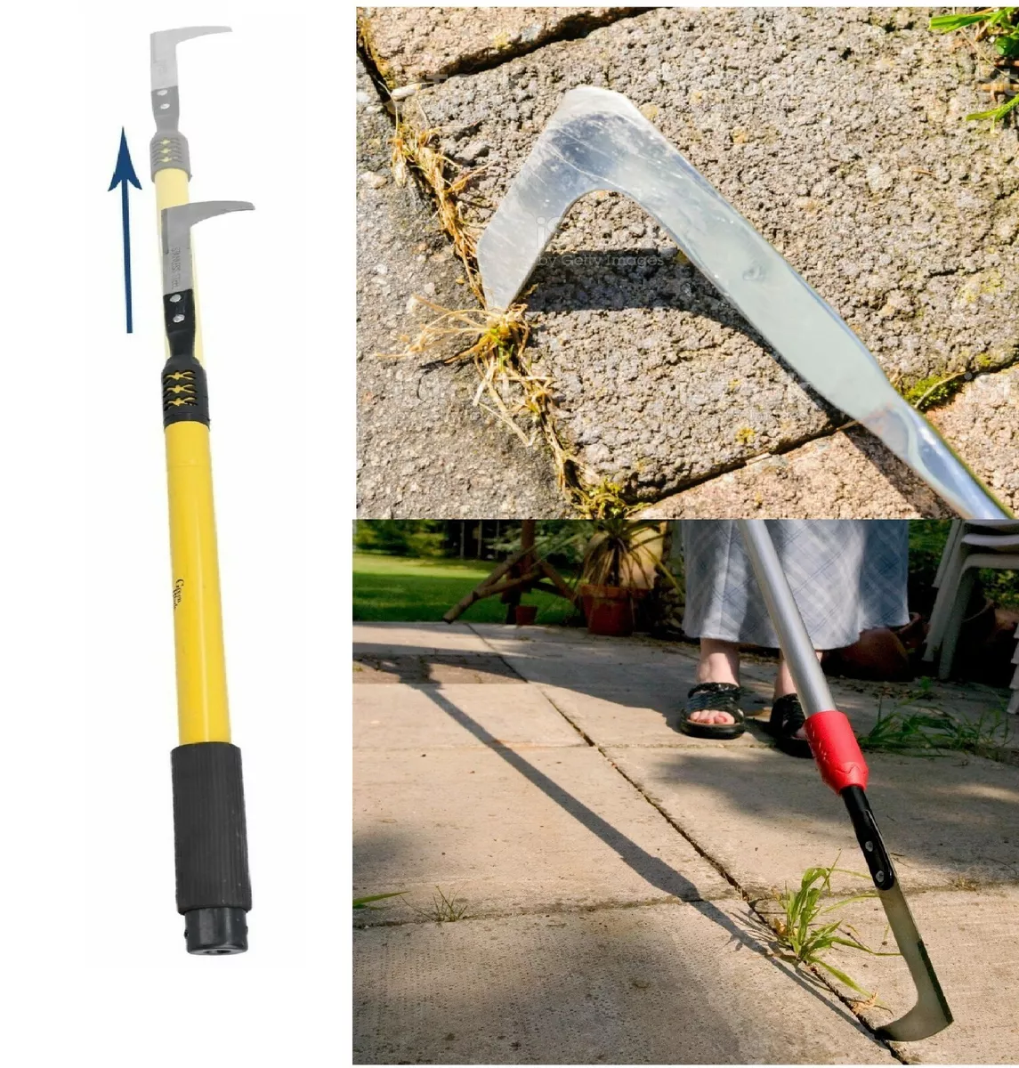 Extendable Telescopic Patio Slab Weed Remover Tool Scraper Knife