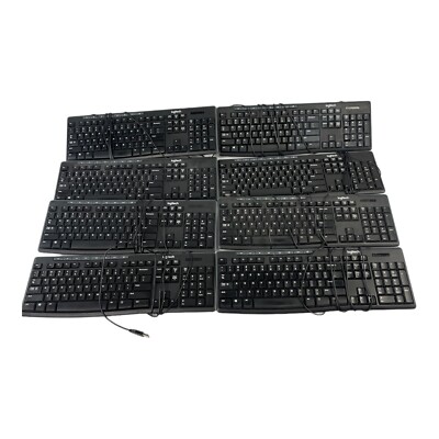 Lot of 8:  Logitech K120 USB Black Keyboard