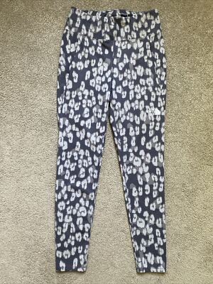 Girls The North Face Flashdry Size L 14/16 Gray Print Ankle Leggings