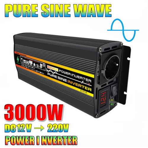 Reiner Sinus Spannungswandler 12V 230V 3000W 8000W Inverter Wechselrichter LCD - Bild 1 von 24