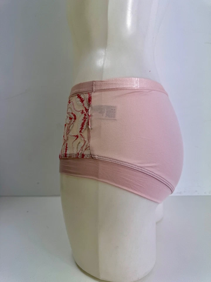 Calcinhas de lingerie Ex M&S inserção de renda rosa shorts pacote com 3 tamanhos 8-24 - Imagem 4 de 4