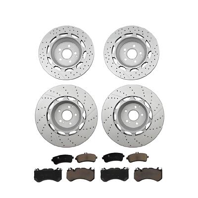 New For 14-20 Mercedes Benz S63 & S65 AMG Front & Rear Brake Disc Rotors & Pads