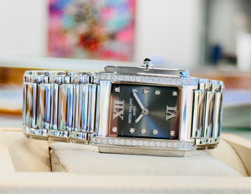 Patek Philippe Twenty 4 Gris Cadran 4910/10A-010 Acier Diamant Femmes Montre - Photo 5 sur 8