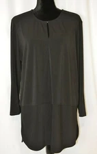 Lauren Ralph Lauren Women's Stretchy Black 3/4 Sleeve Blouse Size XL Casual Flow
