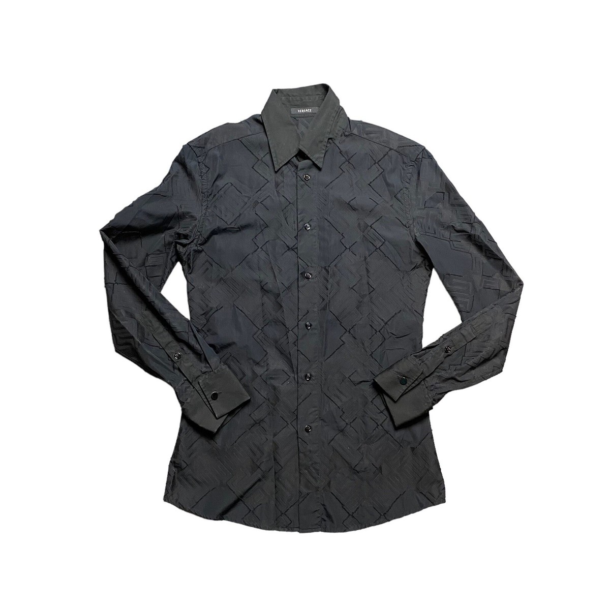 GIANNI VERSACE 2008 SS Black Button Down Long Sleeve Shirt