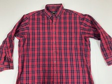 Club Room Mens shirt 17 red plaid Button Down