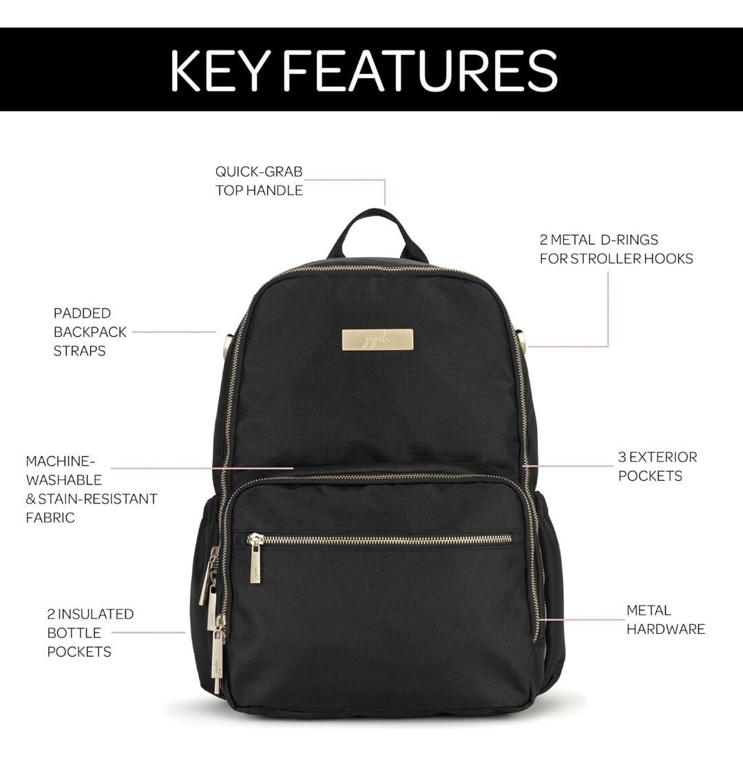 Ju-Ju-Be - Jujube Zealous Black Chromatics Diaper Backpack  display picture 3