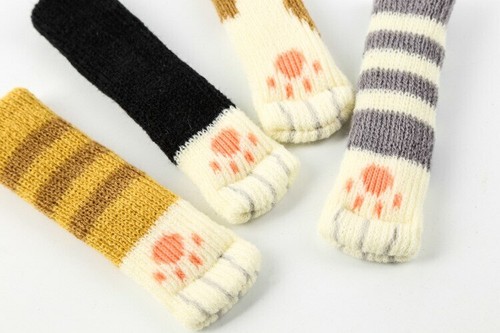 4 pièces chaise jambe chaussettes tissu Protection de sol tricot laine - 第 5/6 張圖片