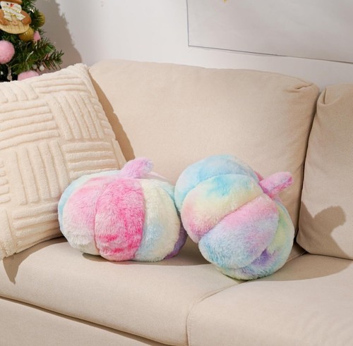 🔥NEW🔥2 Pieces Pumpkin Pillow Gradient Colors Plushy Pumpkin Pack of 2-7.9 Inch - Picture 5 of 7