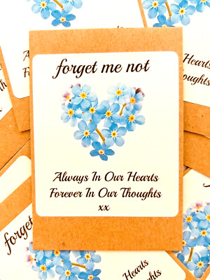 Forget Me Not Funeral Favours Memorial Remembrance Samen x 72 (F5NP)