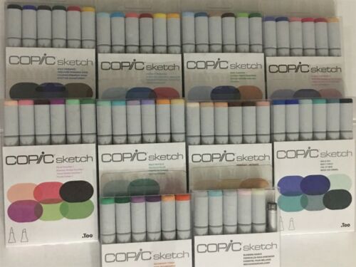 COPIC Sketch Markers ~ Assorted Color Series of 6 Markers ~ Dual - Tipped ~ NEW  - Afbeelding 1 van 11