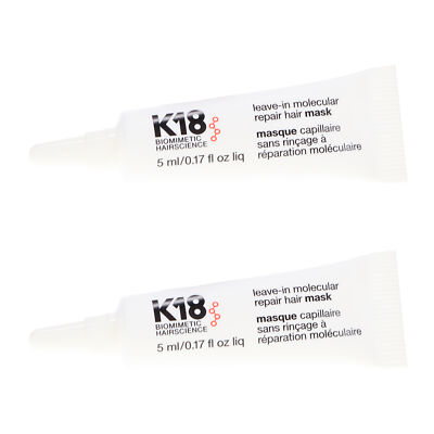 K18 Leave-In Molecular Repair Hair Mask 0.17 oz 2 Pack