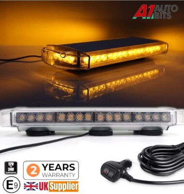 Magnetische gelbe LED Lichtleiste Stroboskop Leuchtfeuer Wiederherstellung Warnung 22'' 12V 24V E Kennzeichnung