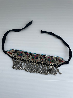Cool Bohemian morrocan  Choker Necklace w/ Multi-color stones