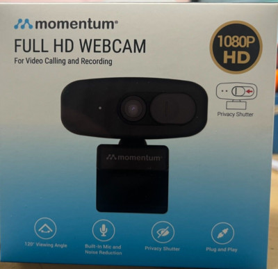 Momentum HD 1080P Wide Angle Webcam With Built-In Mic