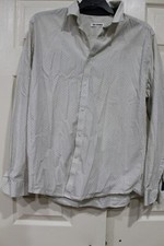 BEN SHERMAN CREAM GREY  SHORT SLEEVE DRESS SHIRT SIZE XL