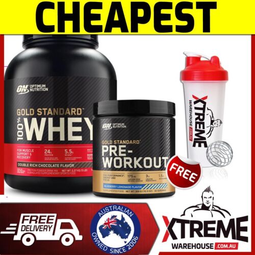 OPTIMUM NUTRITION 100% WHEY 5LB & PRE WORKOUT 30 SRV // GOLD STANDARD WPI WPC ON - Picture 1 of 1