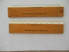 2  Vintage Wood Rulers- STAR BRASS MFG. CO. BOSTON MASS SPRING SCALES -0-20,0-80