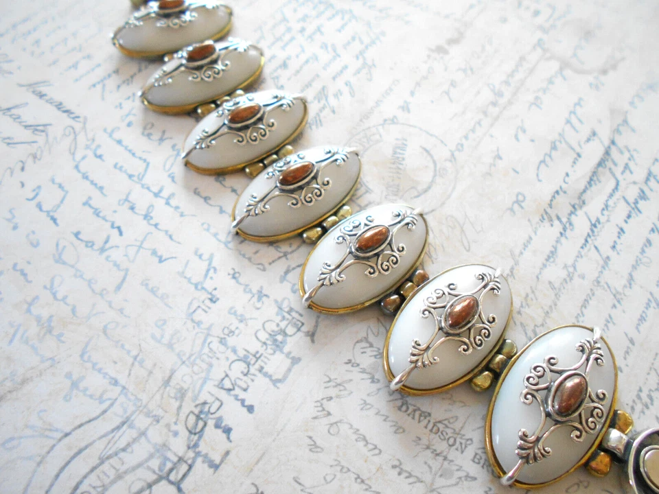Carolyn Pollack Oxidized Sterling Brass Bronze  Calcite Bracelet   RE5350L - Image 3 of 4
