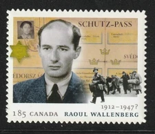 Canada #2618i, Raoul Wallenberg, Booklet Stamp Die Cut MNH 2013