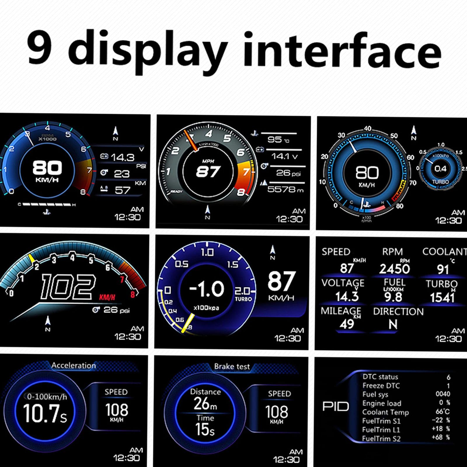 Car Head Up Display OBDⅡ+GPS Smart Gauge HD Speedometer Car Diagnostic Tool