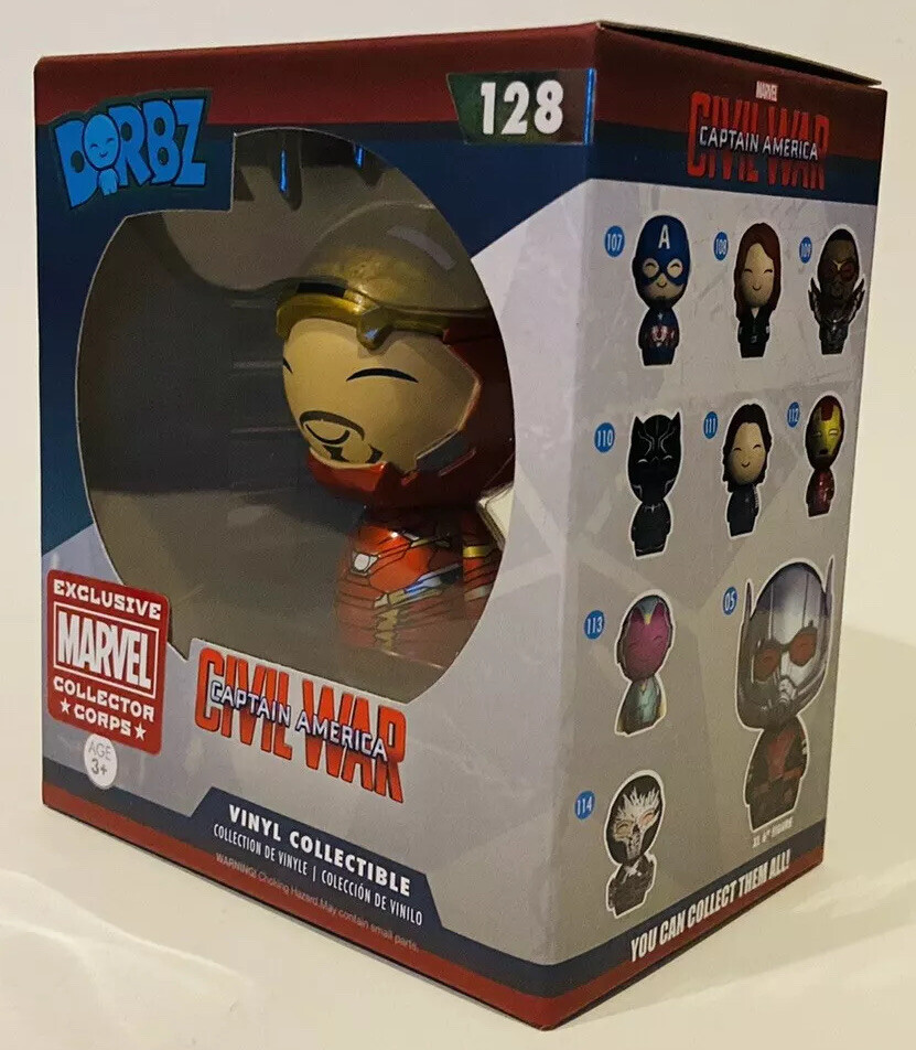 Funko Dorbz Captain America Civil War #128 IRON MAN (Unmasked) In Protector, New