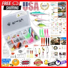 Ultimate Freshwater Fishing Lures Kit - 68-Piece Starter Set with Tackle Box