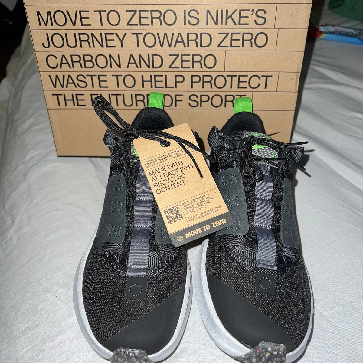 Size 5Y Nike Crater Impact Big Kids Shoes Black Volt DB3551