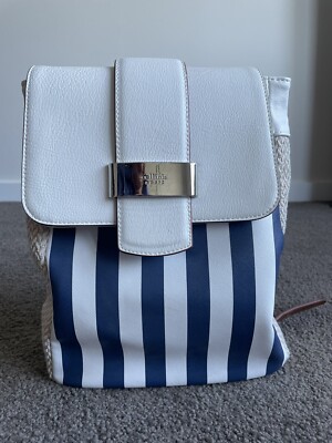 Cellini Backpack Blue And White Stripe As New Condition